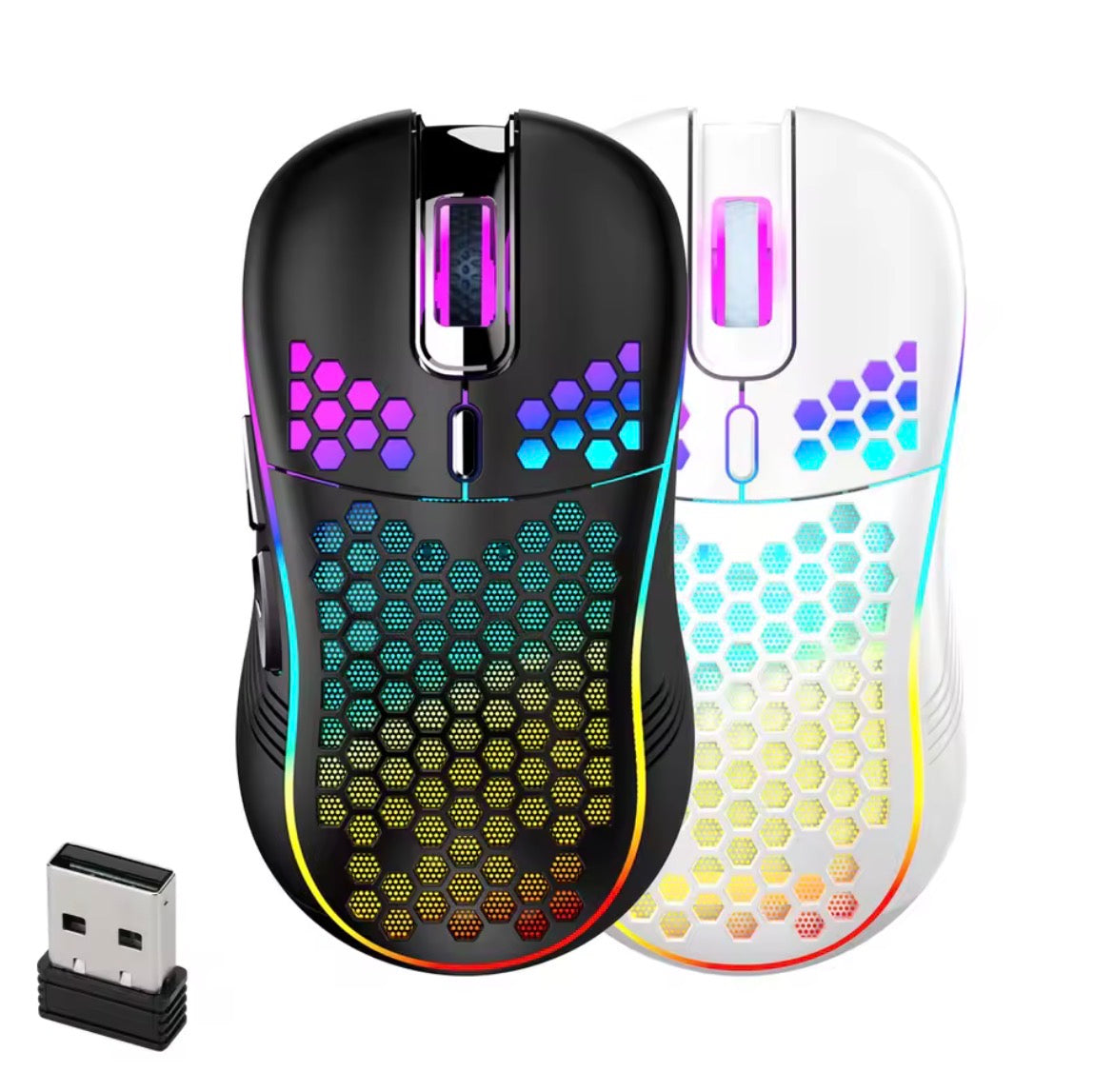 Wireless Gaming Mouse Honeycomb 2.4G USB Cordless mouse Rechargeable